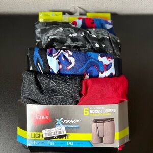 Hanes Boys' 6pk Print X-Temp Boxer Briefs - Colors May Vary